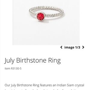 Touchstone Crystal Swarovski silver Indian Siam ring - size 7 - Gently Used